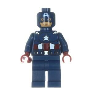 Lego Super Heroes Avengers Captain America Dark Blue Suit Minifigure